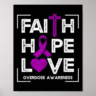 Faith Hope Love Overdosis Bewustheid Christelijke  Poster