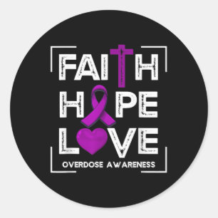 Faith Hope Love Overdosis Bewustheid Christelijke Ronde Sticker
