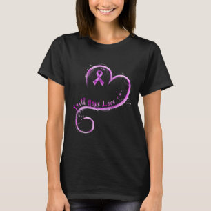 Faith Hope Love Paars Ribbon Overdosis Bewustheid T-shirt