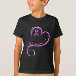 Faith Hope Love Paars Ribbon Overdosis Bewustheid T-shirt