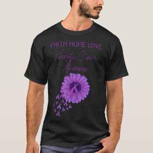 Faith Hope Love Pancreatic Cancer Awareness Paars T-shirt