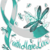 Faith Hope Love Panic Disorder Awareness Dragonfly Sticker (Voorkant)