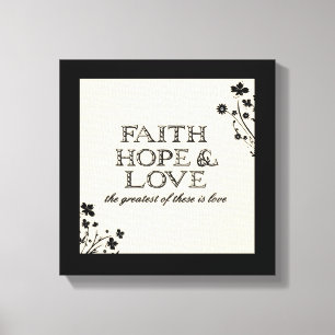 Faith, Hope & Love Parchment Canvas Afdruk