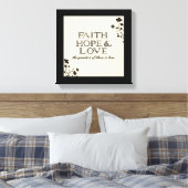 Faith, Hope & Love Parchment Canvas Afdruk (Insitu (Slaapkamer))