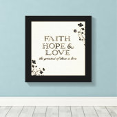Faith, Hope & Love Parchment Canvas Afdruk (Insitu (Houten vloer))