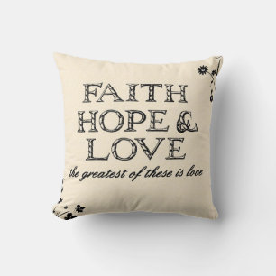 Faith, Hope & Love Parchment Kussen