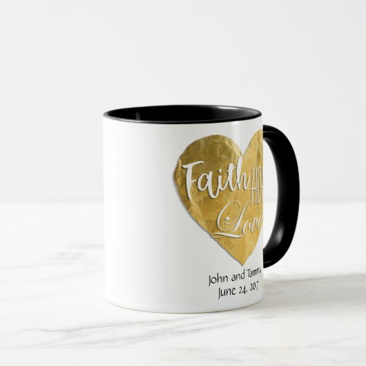 Faith Hope Love Personalized Wedding Ringer Mok (Voorkant rechts)