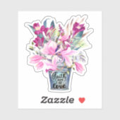 Faith Hope Love Pink Flowers in Bucket Laptop Sticker (Vel)