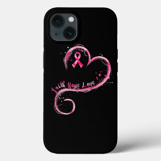 Faith Hope Love Pink Ribbon Breast Cancer Awarenes Case-Mate iPhone Case (Achterkant)