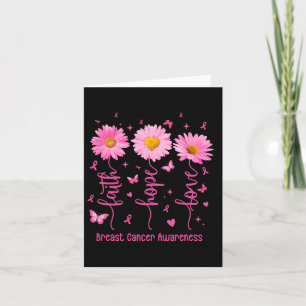 Faith Hope Love Pink Ribbon Breast Cancer Awarenes Kaart