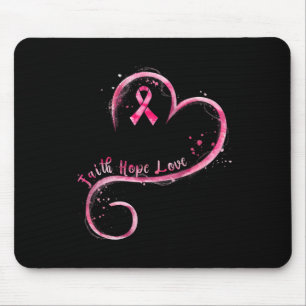 Faith Hope Love Pink Ribbon Breast Cancer Awarenes Muismat