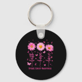 Faith Hope Love Pink Ribbon Breast Cancer Awarenes Sleutelhanger (Voorkant)