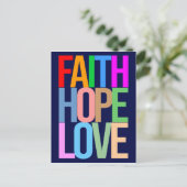 Faith Hope Love Positief kleurrijk Briefkaart (Staand voorkant)