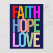 Faith Hope Love Positief kleurrijk Briefkaart (Voorkant)