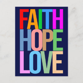 Faith Hope Love Positief kleurrijk Briefkaart