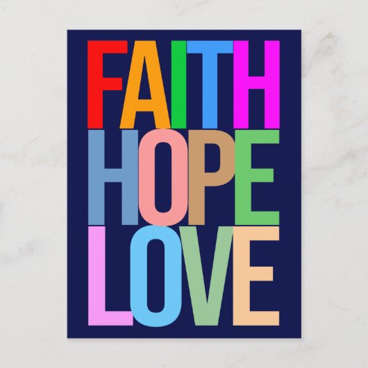 Faith Hope Love Positief kleurrijk Briefkaart (Voorkant)