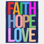 Faith Hope Love Positief kleurrijk Fleece Deken (Voorkant)