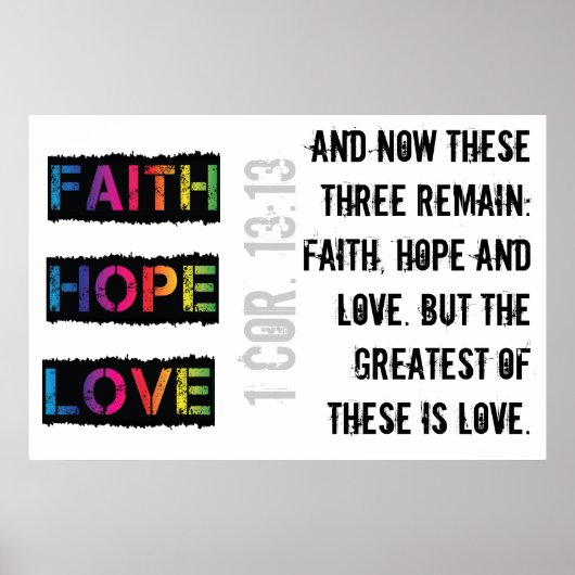 Faith, Hope & Love Poster (Voorkant)