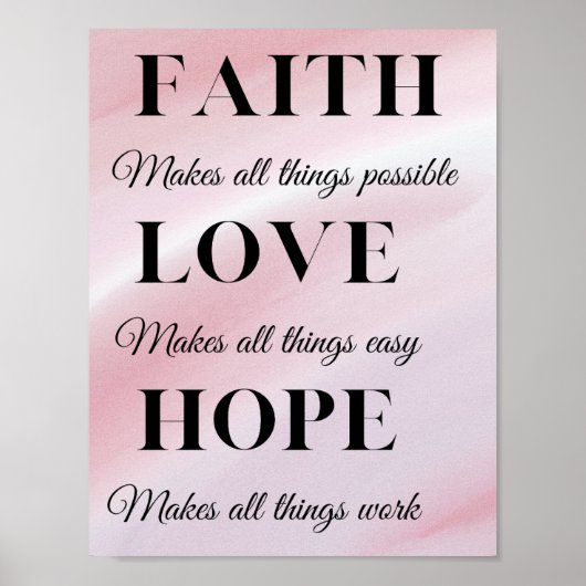 Faith, Hope, Love Poster (Voorkant)