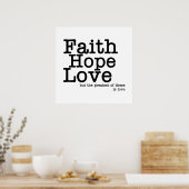 Faith Hope Love Poster (Keuken)