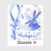 Faith Hope Love PTSD Awareness Dragonfly Sticker (Vel)