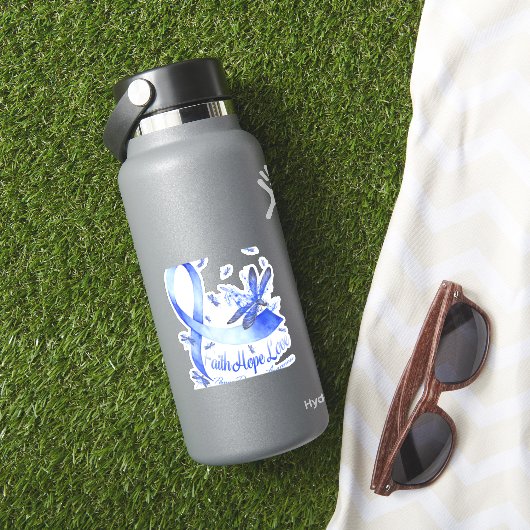 Faith Hope Love PTSD Awareness Dragonfly Sticker (HydroFlask Insitu)