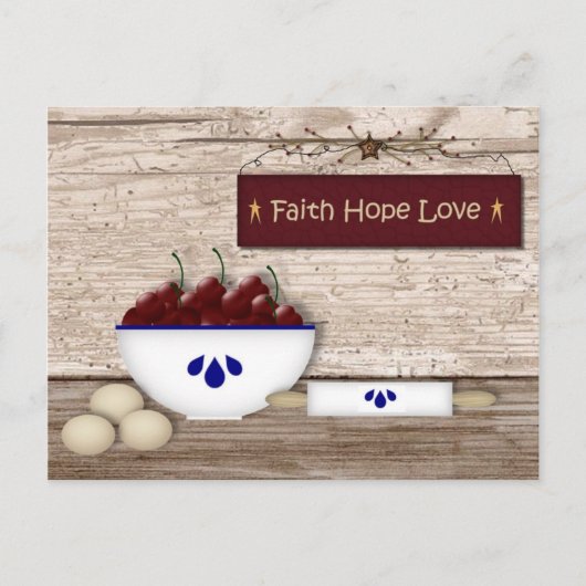 Faith Hope Love Recipe Cards Briefkaart (Voorkant)