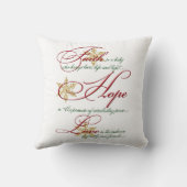 Faith, Hope, Love Red Gold Kerstmis Pillow Kussen (Achterkant)