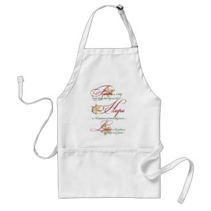 Faith, Hope, Love Red Green Gold Kerstmis Apron Standaard Schort