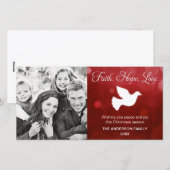Faith Hope Love Religious Christmas Dove Red Feestdagenkaart (Voorkant / Achterkant)