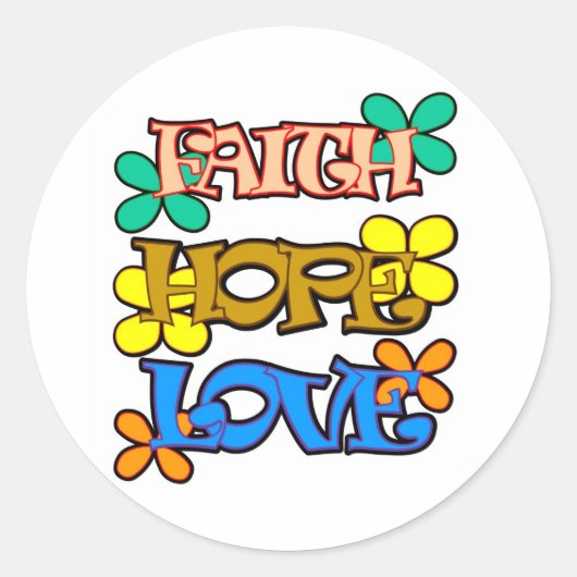 Faith Hope Love Rev 2 Ronde Sticker (Voorkant)