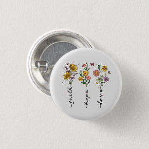 Faith-Hope-Love Ronde Button 3,2 Cm