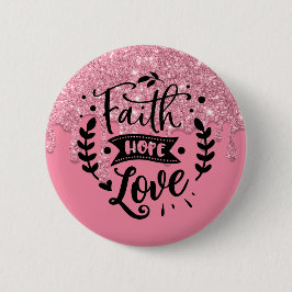 Faith Hope Love Ronde Button 5,7 Cm