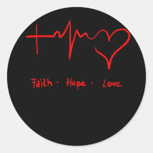 Faith Hope Love Ronde Sticker
