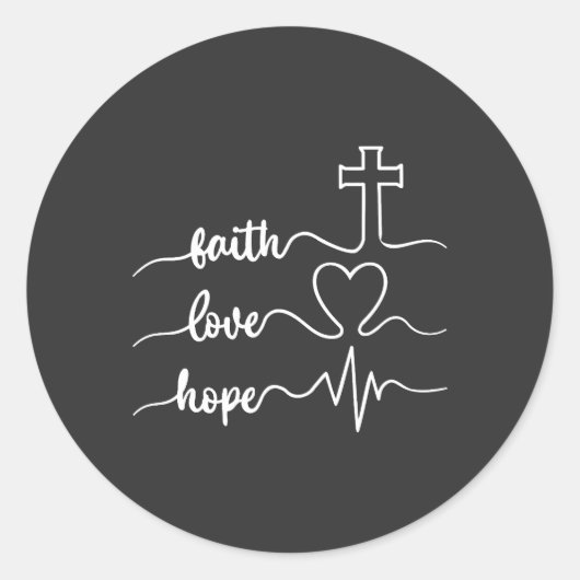Faith Hope Love Ronde Sticker (Voorkant)