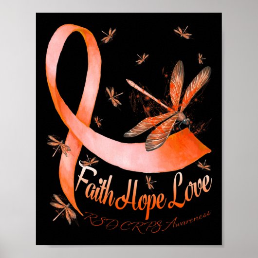Faith Hope Love RSD Crops Awareness Dragonfly Poster (Voorkant)