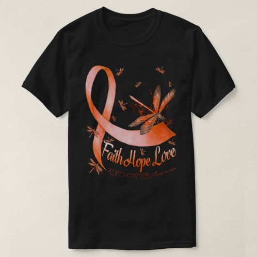 Faith Hope Love RSD CRPS Awareness Dragonfly T-shirt (Design voorkant)