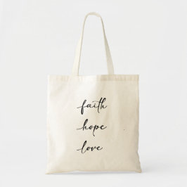 Faith Hope Love Schrift Typografie Boodschappentas Tote Bag