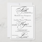 Faith Hope Love Script Weddenschap Uitnodiging (Voorkant)