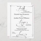 Faith Hope Love Script Weddenschap Uitnodiging (Voorkant / Achterkant)