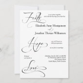Faith Hope Love Script Weddenschap Uitnodiging (Voorkant)