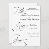 Faith Hope Love Script Weddenschap Uitnodiging (Voorkant / Achterkant)