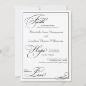 Faith Hope Love Script Weddenschap Uitnodiging (Voorkant)