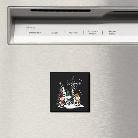 Faith Hope Love Snowman Jesus Christian Tree Chris Magneet (Insitu (Vaatwasser))