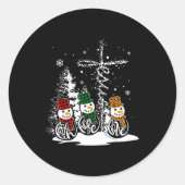 Faith Hope Love Snowman Jesus Christian Tree Chris Ronde Sticker (Voorkant)