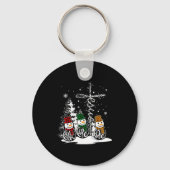 Faith Hope Love Snowman Jesus Christian Tree Chris Sleutelhanger (Voorkant)