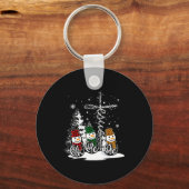 Faith Hope Love Snowman Jesus Christian Tree Chris Sleutelhanger (Voorkant)
