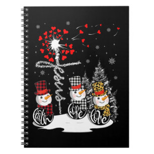 Faith Hope Love Snowman Jesus Dandelion Christelij Notitieboek