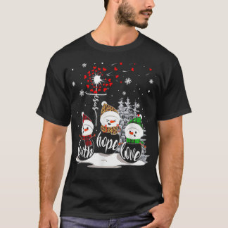 Faith Hope Love Snowman Jesus Dandelion Christelij T-shirt