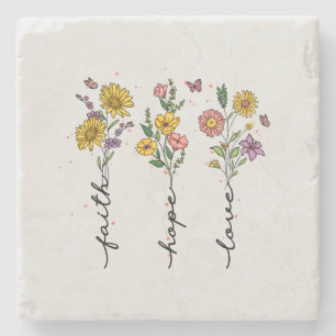 Faith-Hope-Love Stenen Onderzetter